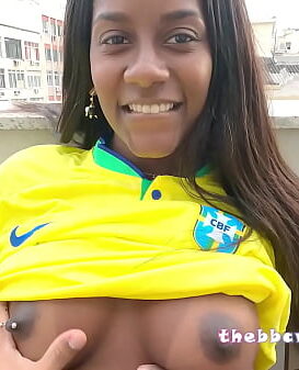 Brazilian Afro Latina Teen Model Outdoor fucks BBC Anal and Creampie